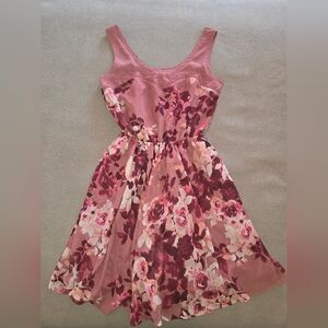 LC Lauren Conrad Mauve Floral Sleeveless Tank Dress women's size 2